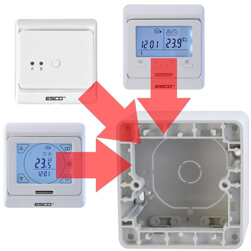 Puszka natynkowego montażu termostatów pokojowych