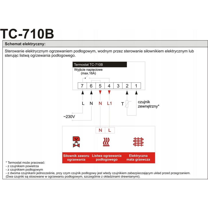 TC-710B WIFI - Termostat pokojowy